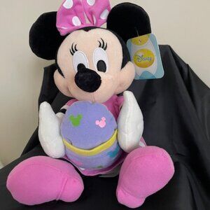 Disney Minnie Mouse Holding Purple Easter Egg 12" Plush Stuffed Toy -Vintage NWT